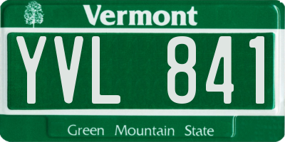 VT license plate YVL841
