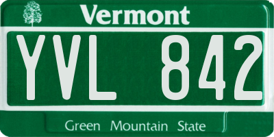 VT license plate YVL842