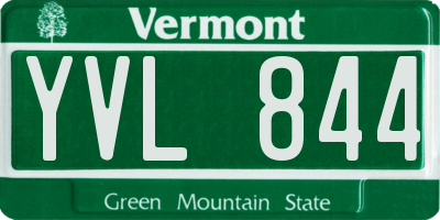 VT license plate YVL844