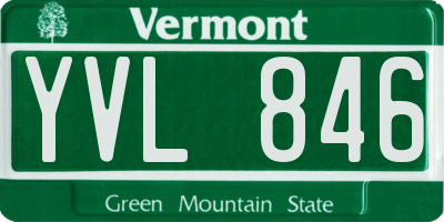 VT license plate YVL846