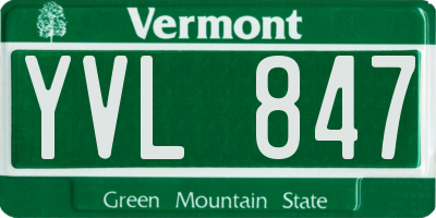 VT license plate YVL847