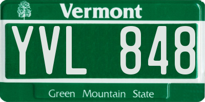 VT license plate YVL848