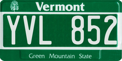 VT license plate YVL852