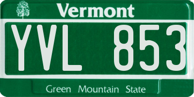 VT license plate YVL853
