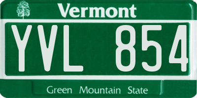 VT license plate YVL854