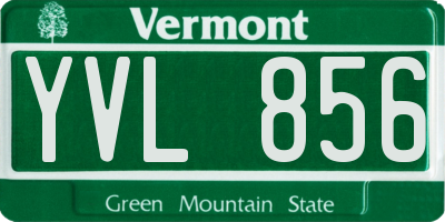 VT license plate YVL856