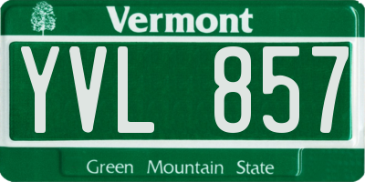 VT license plate YVL857