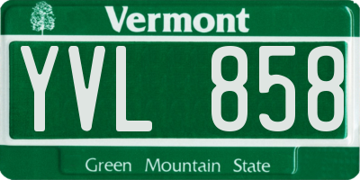 VT license plate YVL858
