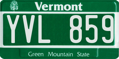 VT license plate YVL859