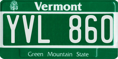 VT license plate YVL860