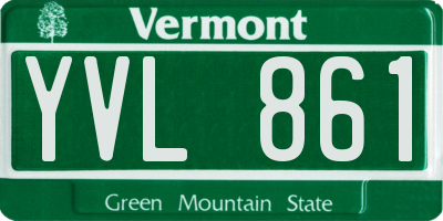 VT license plate YVL861