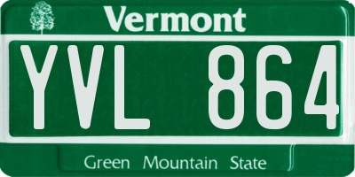 VT license plate YVL864