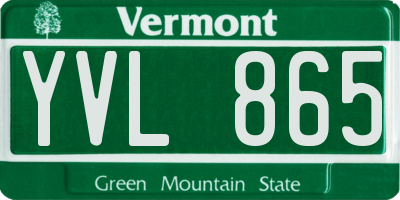 VT license plate YVL865