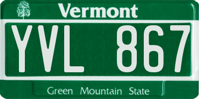 VT license plate YVL867