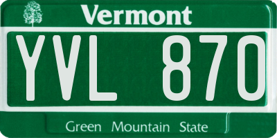VT license plate YVL870