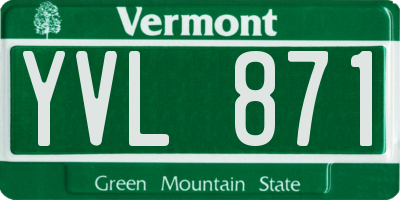 VT license plate YVL871
