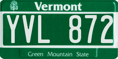 VT license plate YVL872