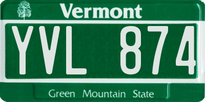 VT license plate YVL874