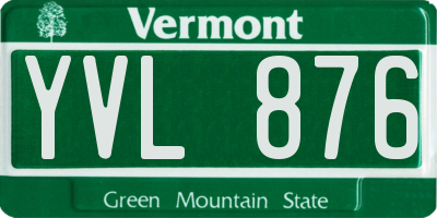 VT license plate YVL876