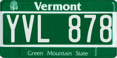 VT license plate YVL878