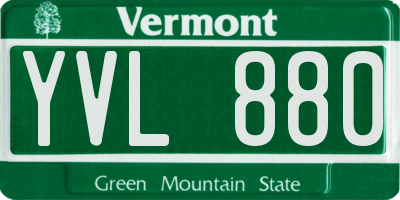 VT license plate YVL880