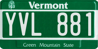 VT license plate YVL881