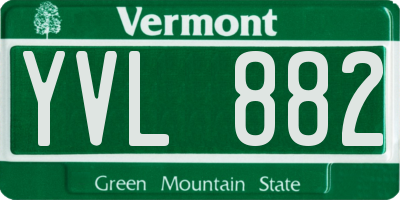VT license plate YVL882