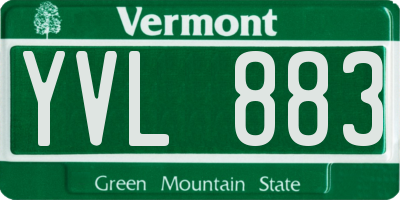 VT license plate YVL883