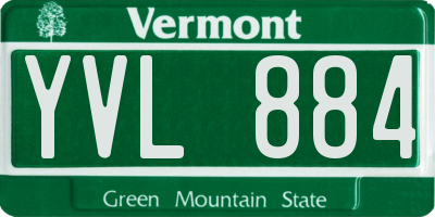 VT license plate YVL884