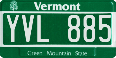 VT license plate YVL885