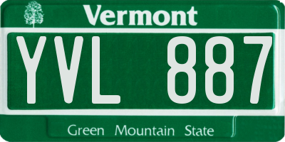 VT license plate YVL887