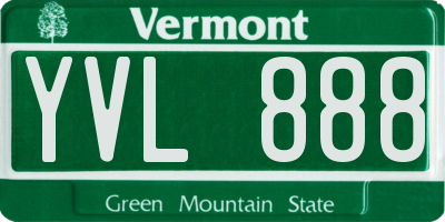 VT license plate YVL888