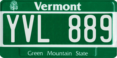 VT license plate YVL889