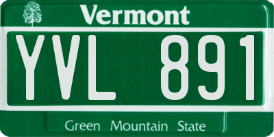 VT license plate YVL891
