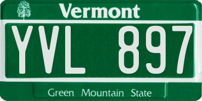 VT license plate YVL897