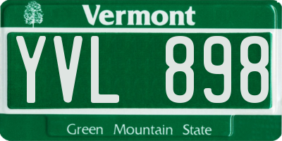 VT license plate YVL898