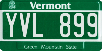 VT license plate YVL899