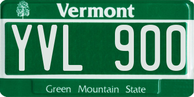 VT license plate YVL900
