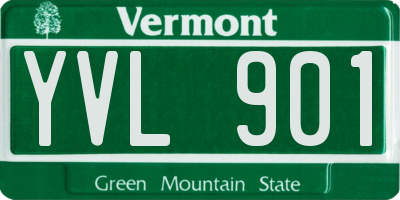 VT license plate YVL901