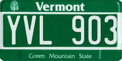 VT license plate YVL903