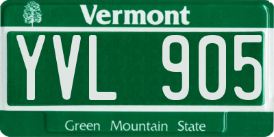 VT license plate YVL905