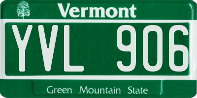 VT license plate YVL906