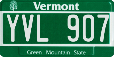 VT license plate YVL907