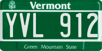 VT license plate YVL912