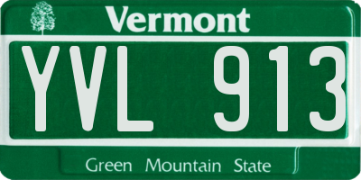 VT license plate YVL913