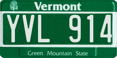 VT license plate YVL914