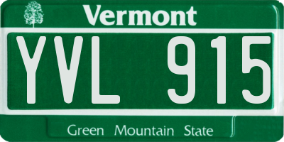 VT license plate YVL915