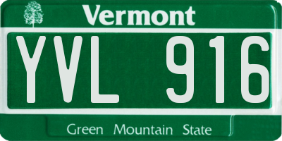 VT license plate YVL916