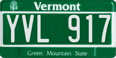 VT license plate YVL917