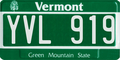 VT license plate YVL919